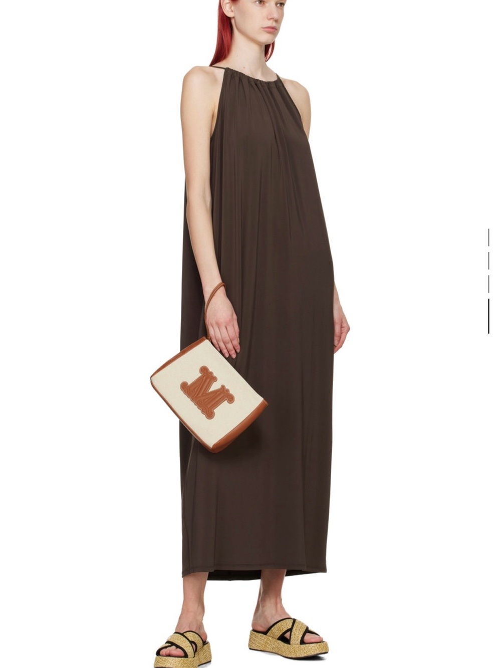 MAX MARA 2025 SSENSE BROWN GARDA MIDI DRESS XL